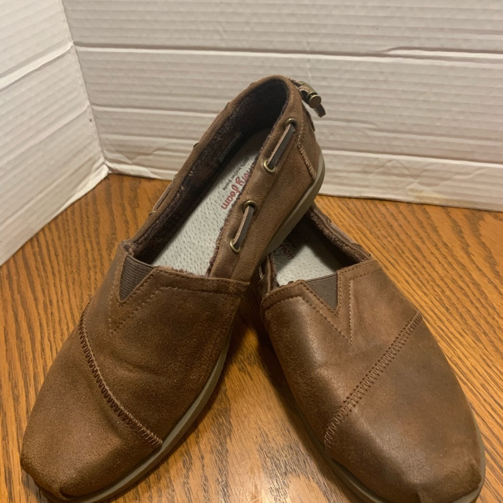 BOBS from Skechers Brown Leather Casual Loafers Women’s 8.5 Comfortable classic